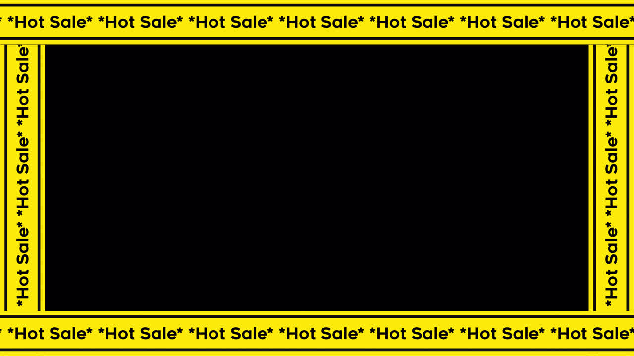 Scrolling Hot Sale Text on Yellow Border Frame