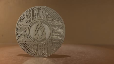eos coin (eos) blockchain cryptocurrency altcoin rendering 3d
