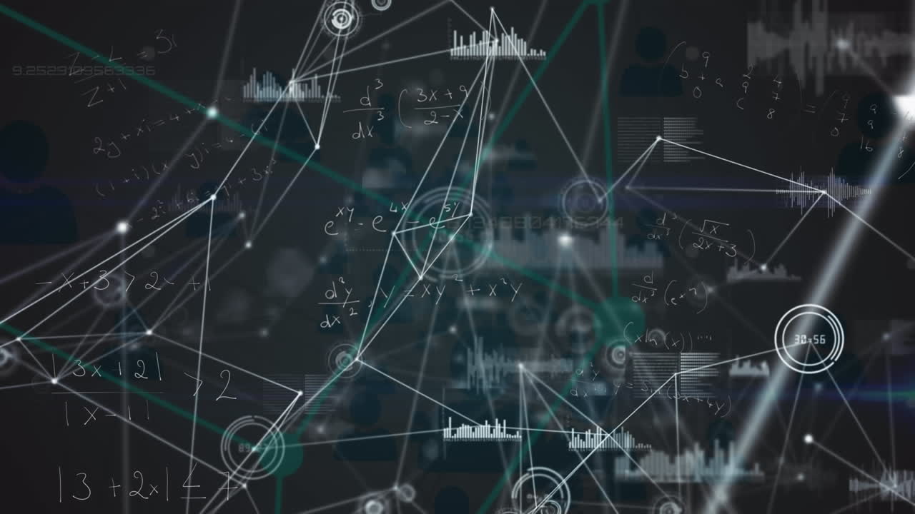 Animation of networks of connections and data processing