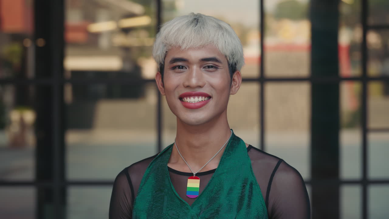 Portrait of a Smiling Transgender Man