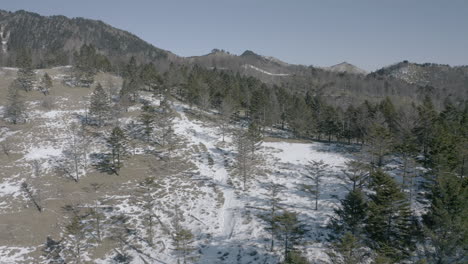 Drone-shot-of-winter-mountain-in-Japan