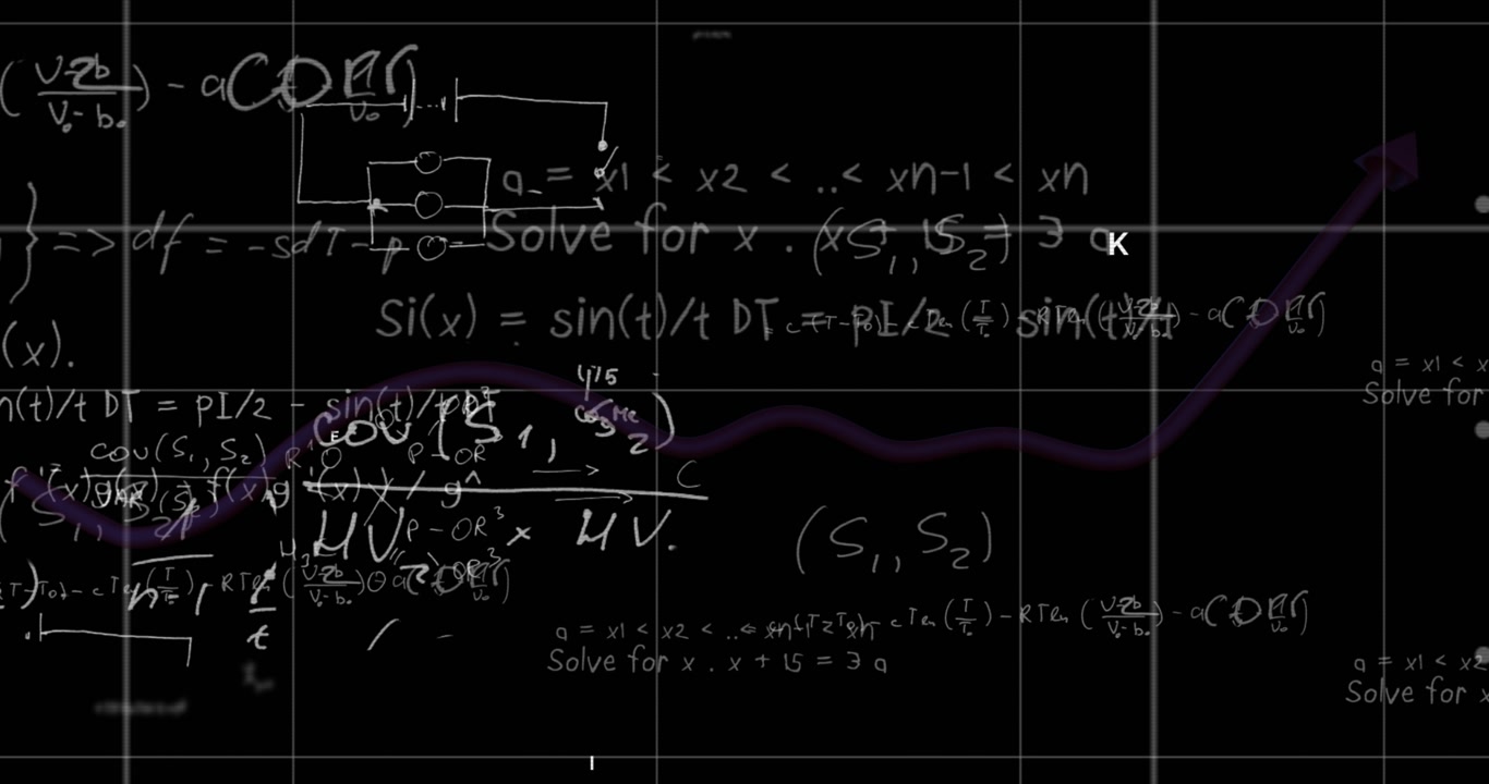 Animation of data processing over black background