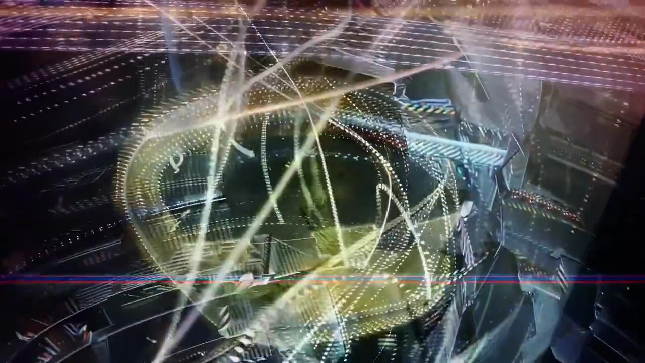 Abstract Digital Human Head Formed by Glowing Data Particles