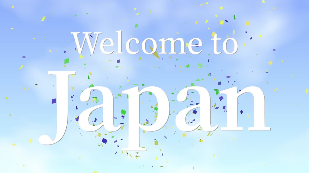 일본에 오신 것을 환영합니다 문자 애니메이션 모션 그래픽