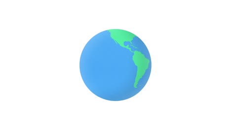 diseño plano tierra giratoria aislada en blanco. animación del planeta tierra. diseño plano - video de stock 4k