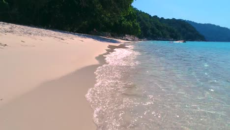 beautiful 4k aerial of the tropical perhentian islands in malaysia