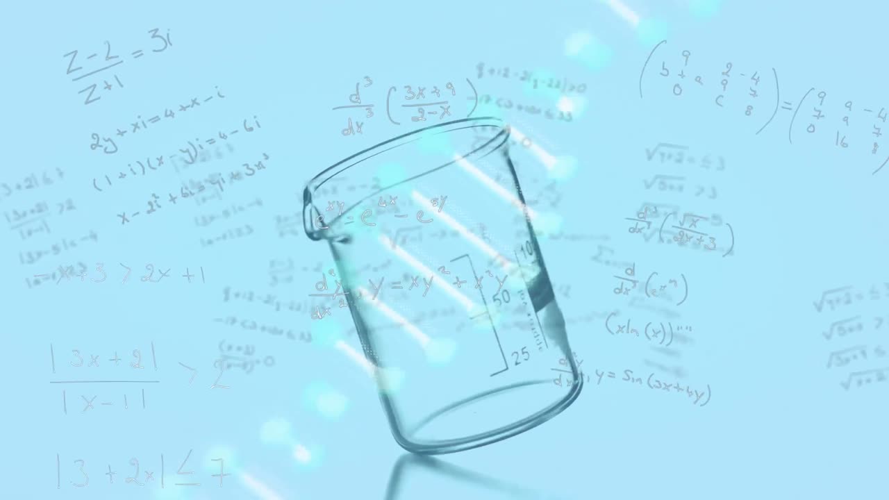 dna 헬릭스의 애니메이션, 회전하는 빈 유리 컵에 대한 수학적 방정식