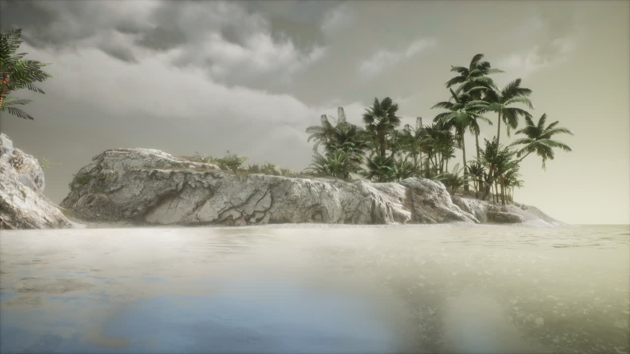 Soft twilight of the amazing tropical marine beach