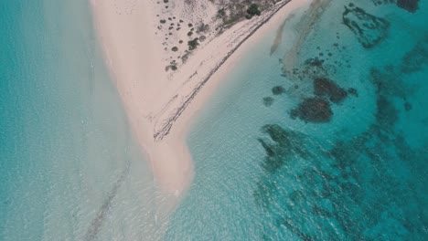 Top-View-Flooded-Sandbank-On-Crystal-Caribbean-Sea,-Cayo-De-Agua-Island,-Los-Roques