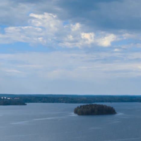 Timelapse-of-rainclouds-flowing-over-a-lake