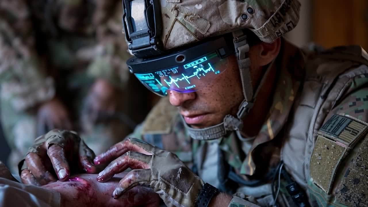 Soldier uses advanced tech for medical aid in combat zone