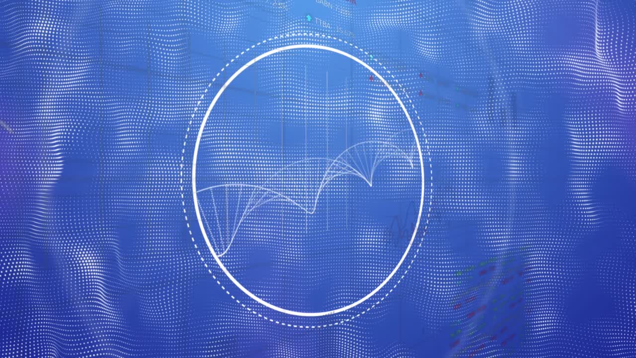 dna 가닥에 대한 데이터 처리의 애니메이션
