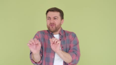 funny dance of man isolated on background in studio funny dance of man isolated on background in studio