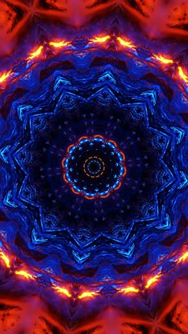 blue and red animation. kaleidoscope vj loop vertical