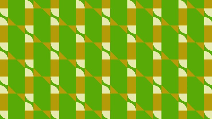 2D tile colourful animation geometric pattern visual effect motion graphics retro illusion shapes symmetry graphics background green brown yellow