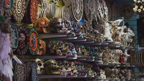 handheld shot of mexican handcrafts in a popular travel destination in mexico at 120fps.