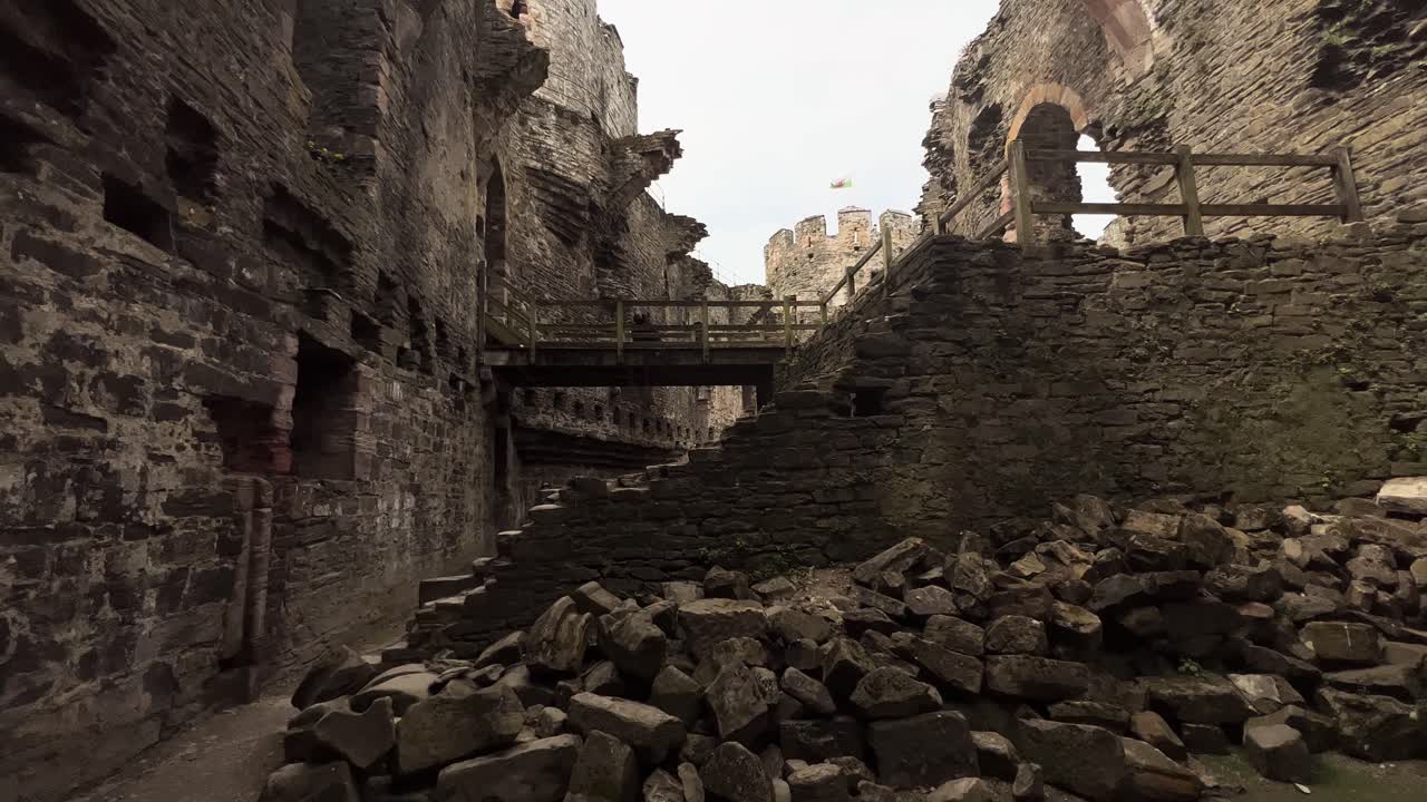 Exploring Inside Conwy Castle Ruins Wales