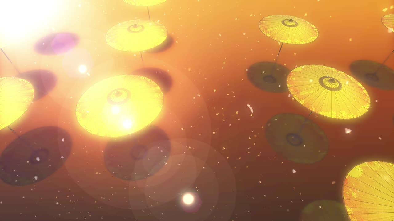 일본어 중국어 우산 우산 루프 애니메이션