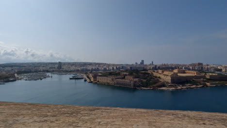 scenic viewpoint of fort manoel on manoel island in malta with a panning shot