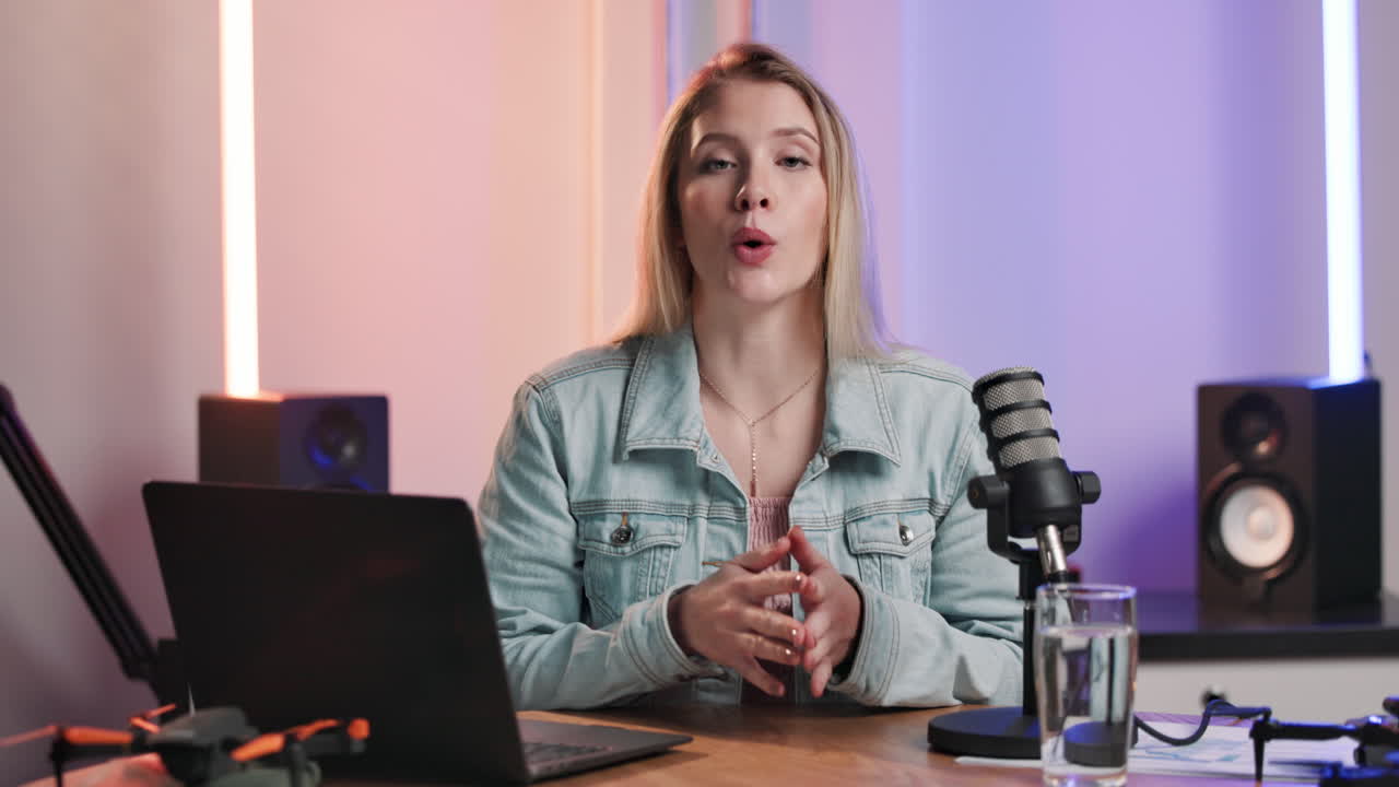 Podcast recording in a studio