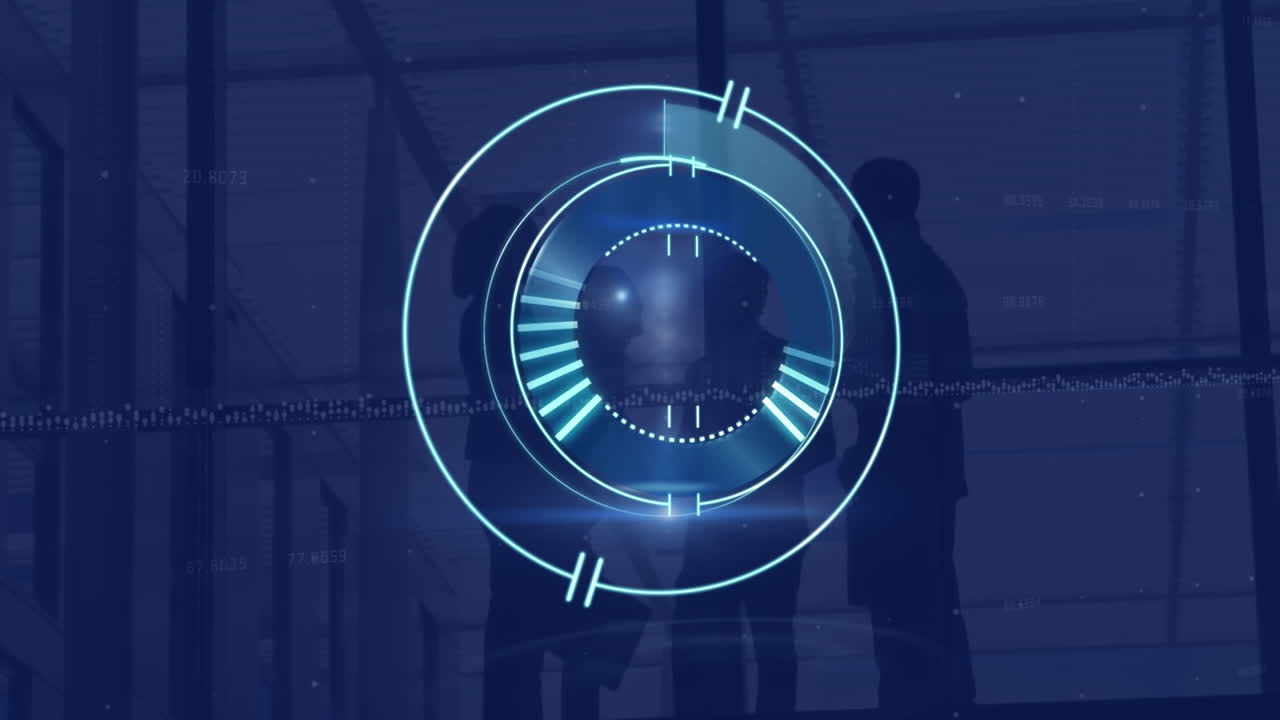 animación de escaneo de alcance sobre personas de negocios