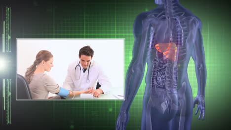 montaje de médicos que trabajan