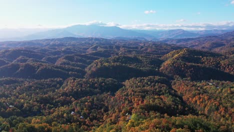 aerial view of the smoky mountains, rolling hills, pigeon forge, gatlinburg, sevierville, tn