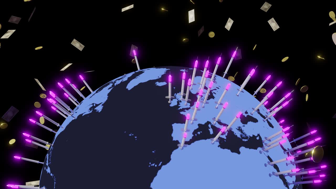 지구에서 소비되는 많은 주사기와 자금의 애니메이션 비디오