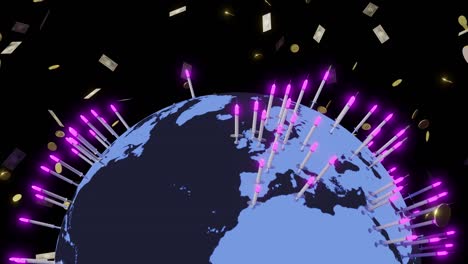 animated videos of many syringes and funds being consumed on earth