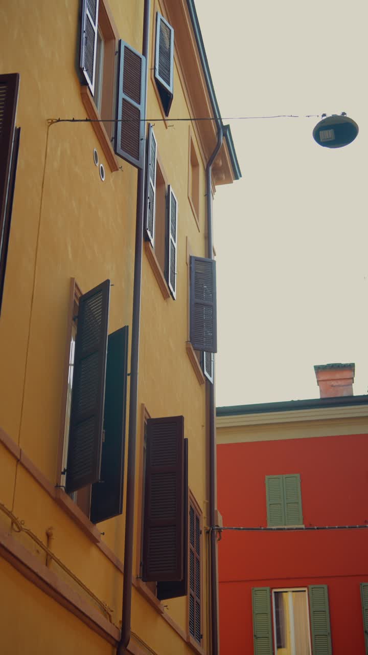 Colorful European Townhouses with Shutters