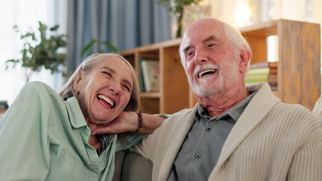 happy elderly couple spending time together at home