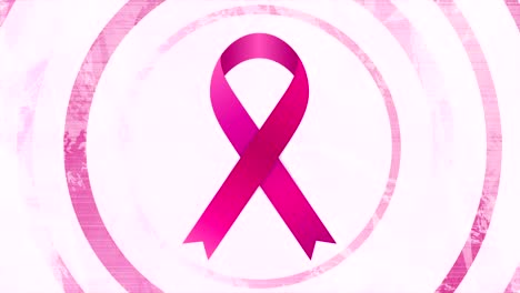 breast cancer awareness month. grunge circles and pink ribbon tape motion design