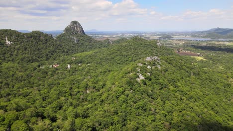 aerial view of lush green mountains and forests