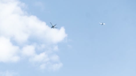 drone and airplane in the sky