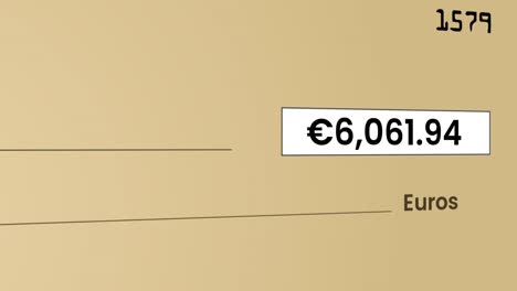 euro increasing counter number in bank check (cheque) for payment.