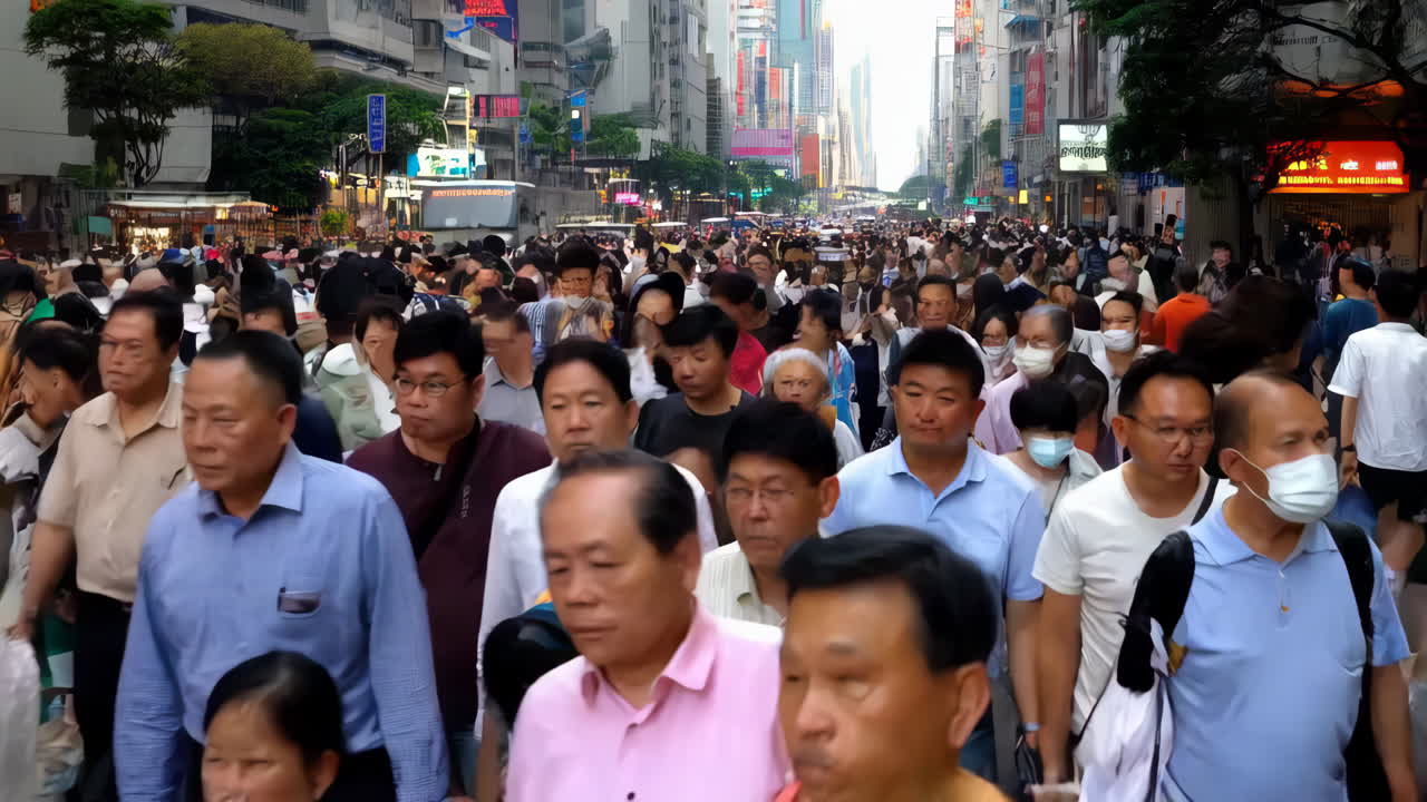 바쁜 도시 거리 장면