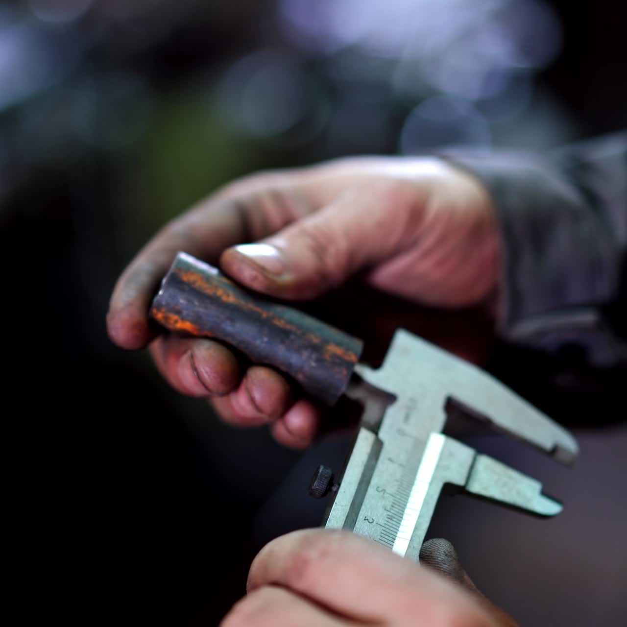 Industrial Worker With Vernier Caliper