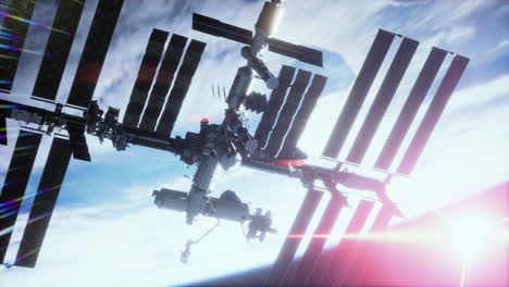 view-of-the-Earth-and-International-space-station-is-orbiting-the-Earth