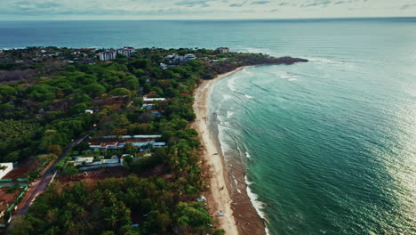 aerial view of a tropical beach coastline