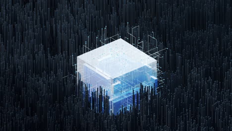 blocchi e circuiti, scienza e tecnologia dei materiali, rendering 3d.
