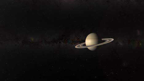 progressive zoom towards saturn against starry background