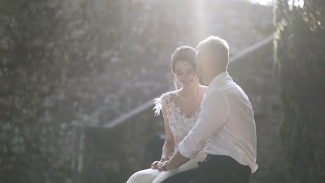 romantic couple in sunlight