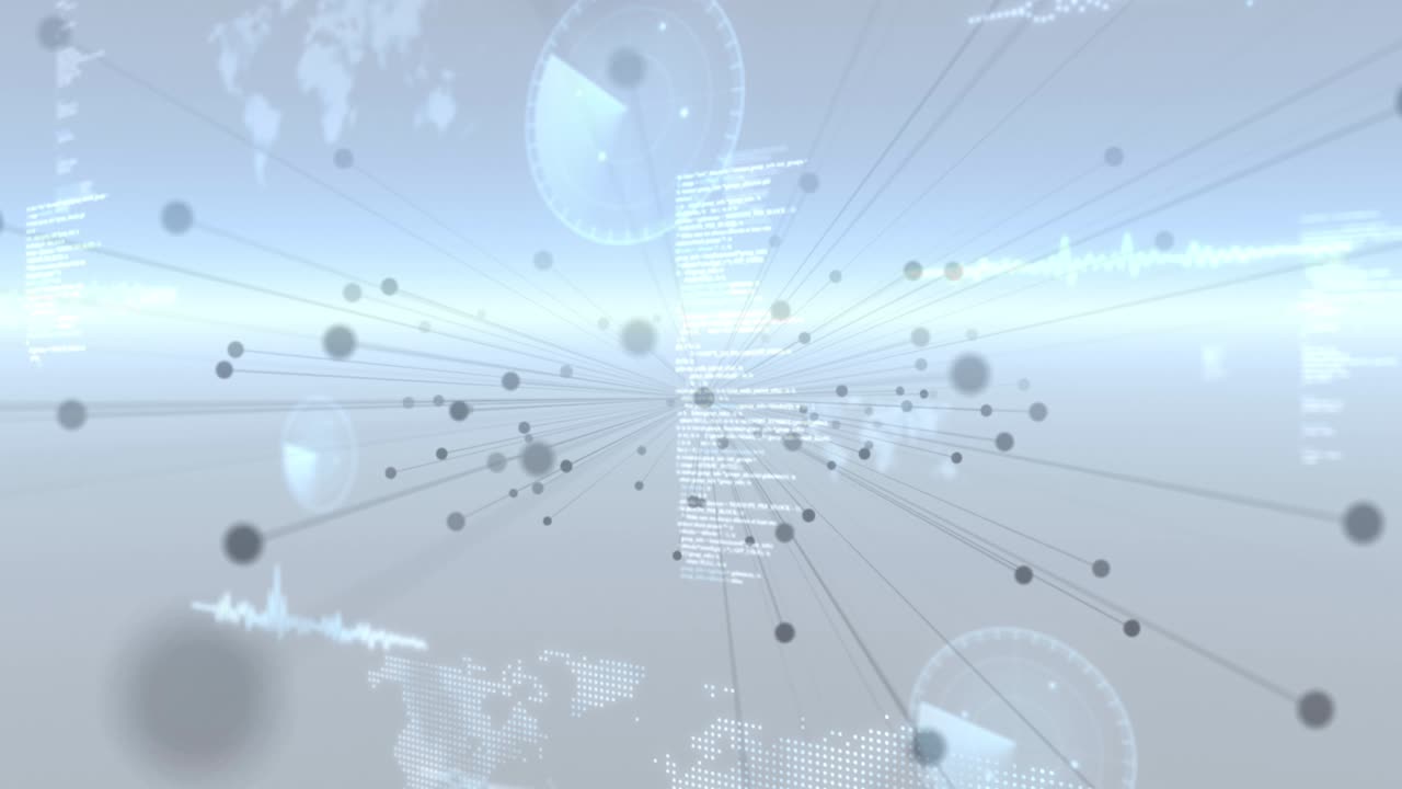 Animation network connections over data processing and scanning