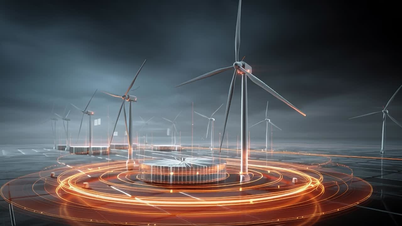 Innovative wind farm design showcasing modern energy technology