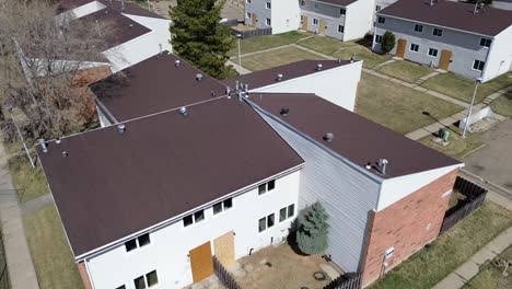 drone view of abandoned homes