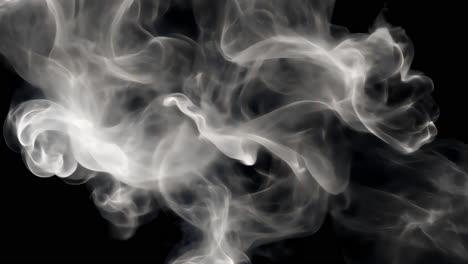 abstract swirling white smoke art animated overlay, transparent 4k video, alpha channel, prores 4444
