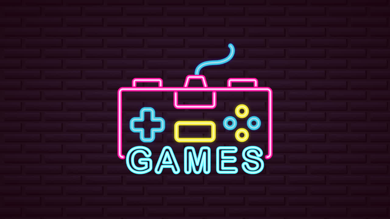 pared con luz de neón para el control de videojuegos