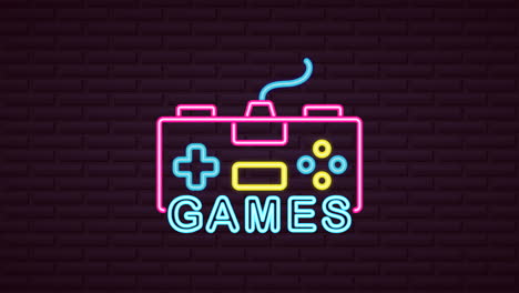 pared con luz de neón para el control de videojuegos