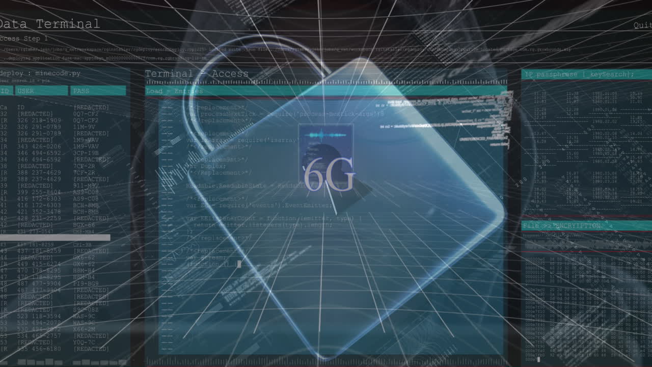 animación del candado de seguridad sobre el procesamiento de datos en fondo oscuro