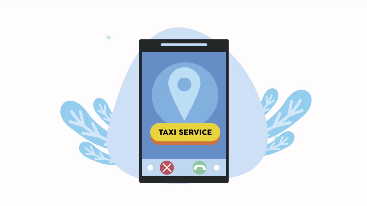 teléfono inteligente con aplicación de servicio de taxi